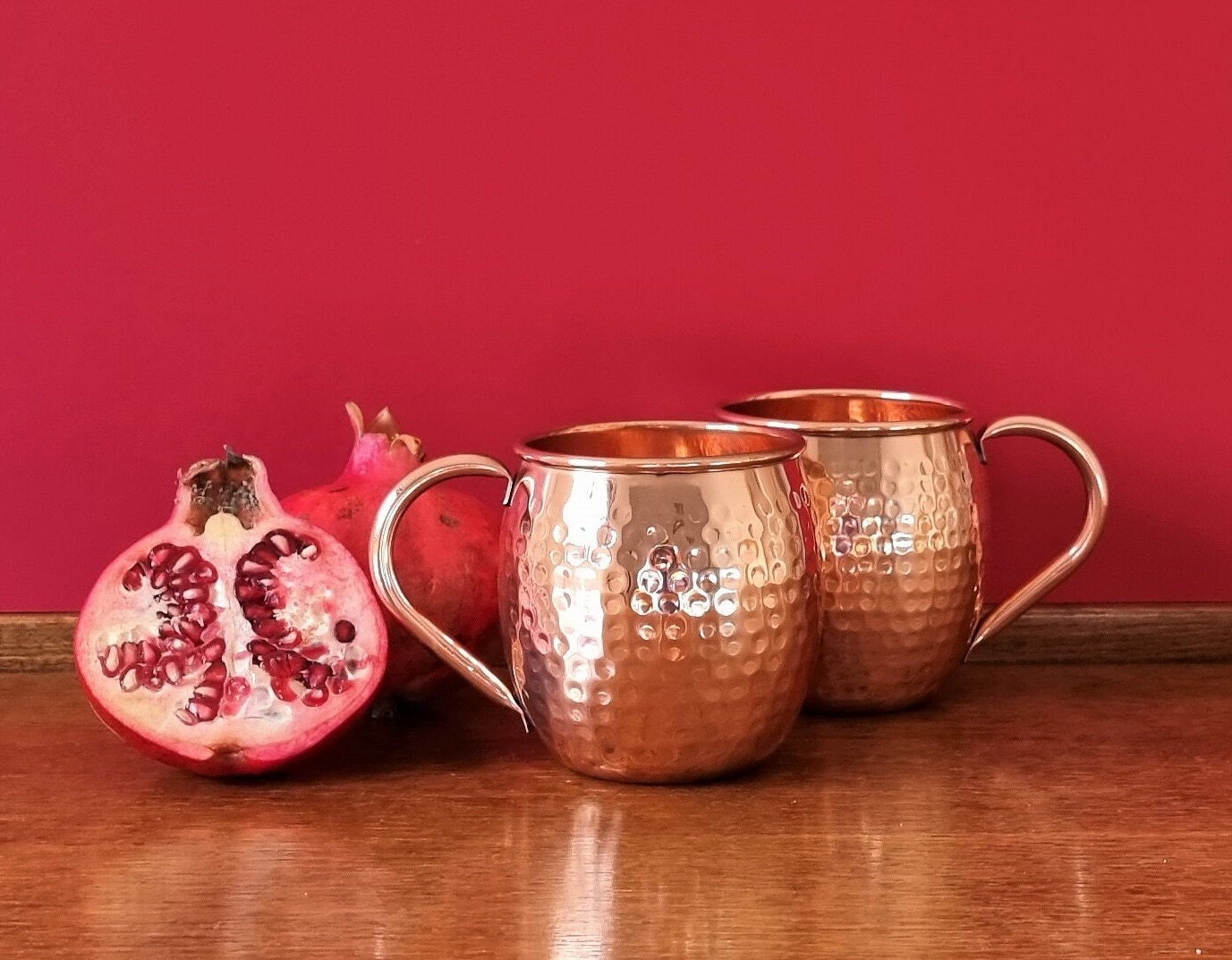 Handcrafted Hammered Copper Mug: Pure Copper Drinkware