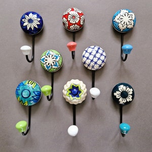 Medium Colorful Vintage hangers Ceramic wall hook wall hanger