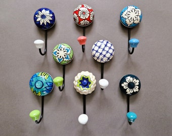 Medium Colorful Vintage hangers Ceramic wall hook wall hanger