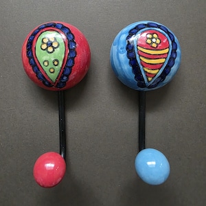 Medium Colorful Vintage hangers Ceramic wall hook wall hanger