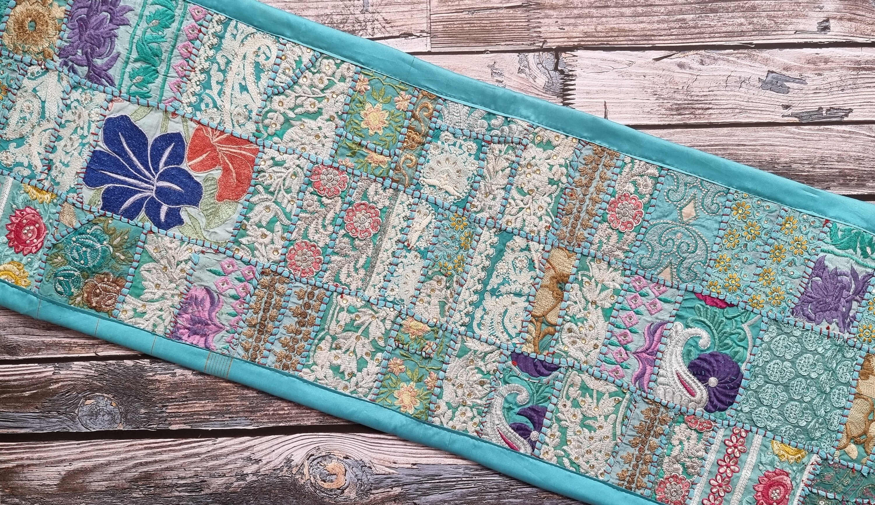 Folk table runner. Indian embroidered table decoration Etsy