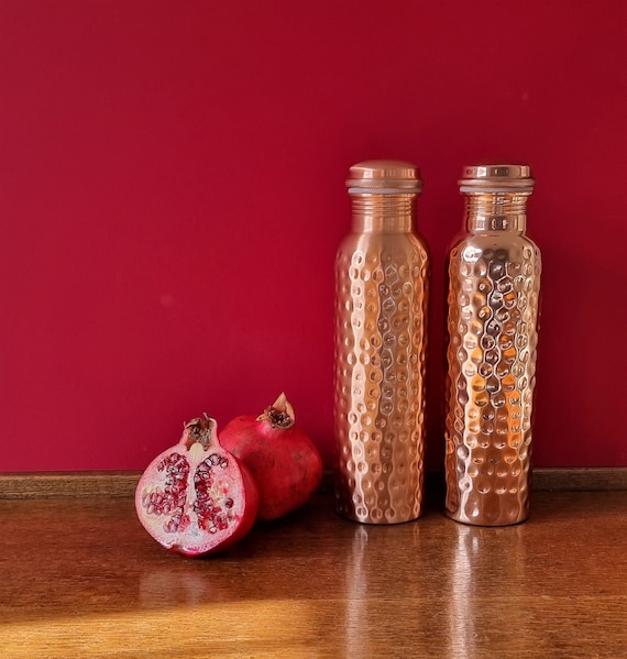 Solid certified pure copper bottle 1l handcrafted ayurvedic