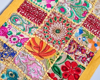Oriental table runner. Embroidered tablecloth.