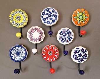 Large Colorful Vintage hangers Ceramic wall hook wall hanger