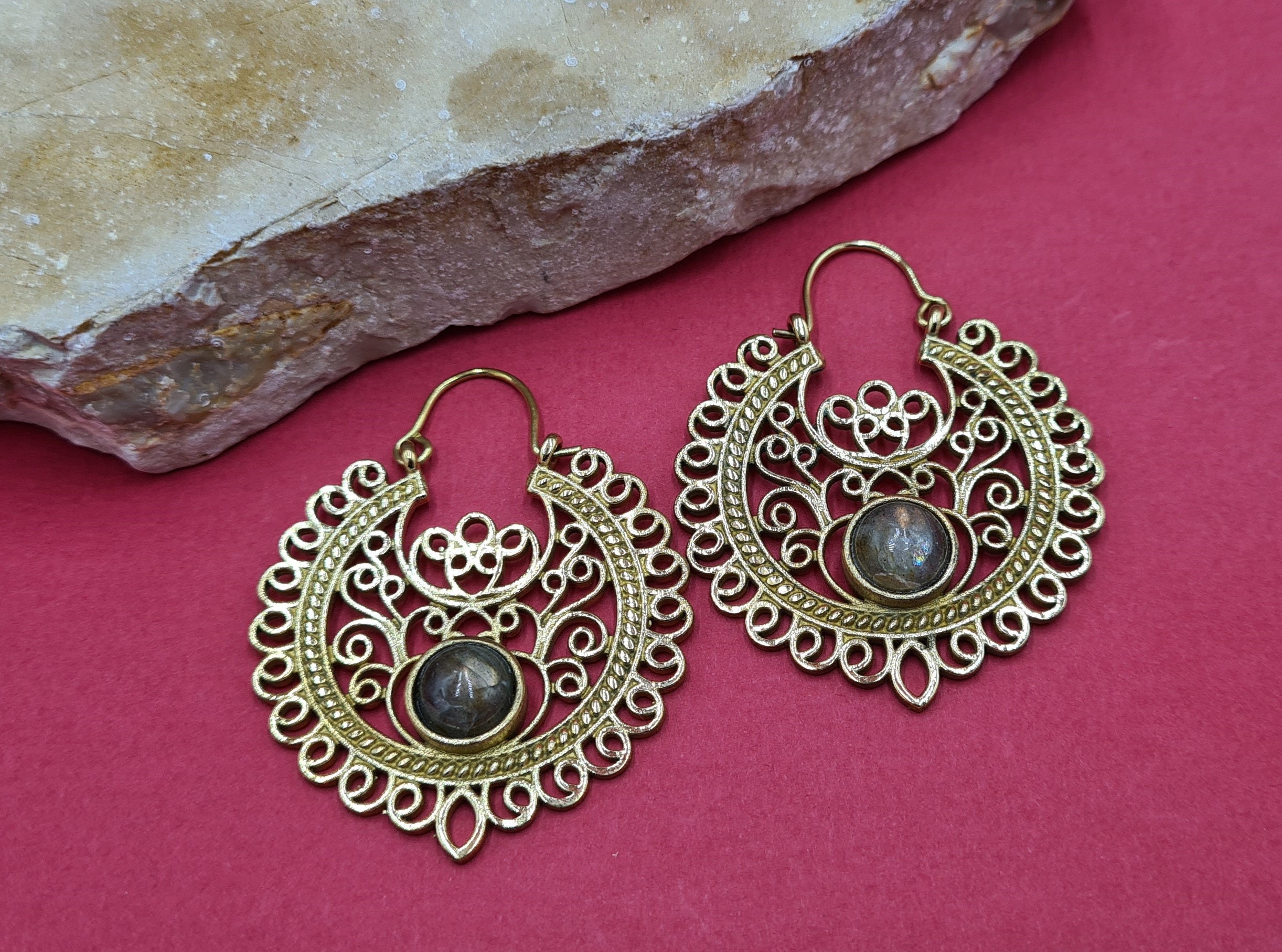 Antique Ornate Earrings. Vintage Indian Earrings - Etsy UK