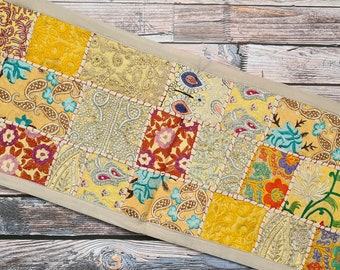 Vintage table runner. Patchwork Indian table decoration