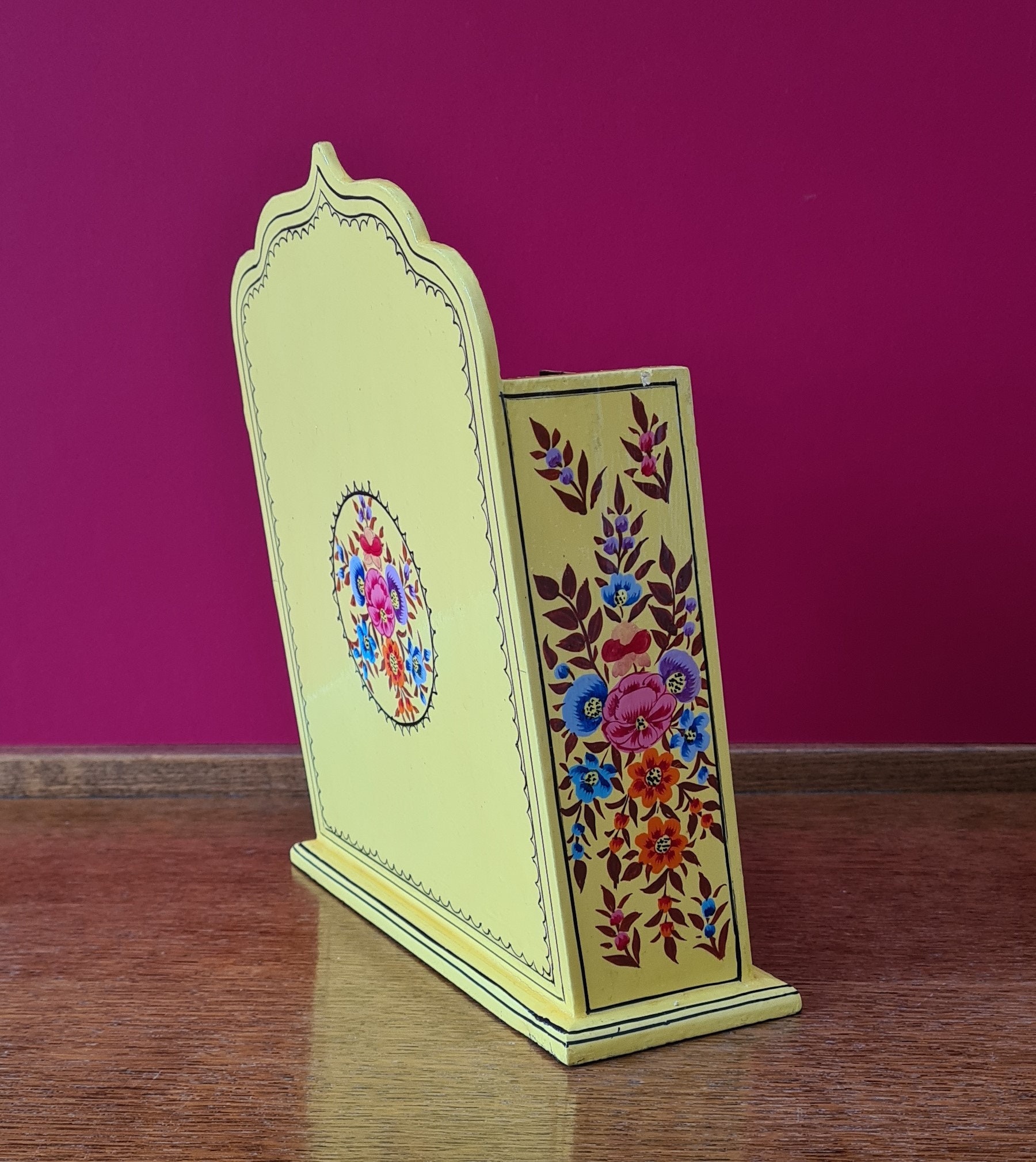 Handpainted Paper Mache Letterbox Pencil Holder. Indian Paper Etsy