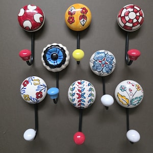 Medium Colorful Vintage hangers Ceramic wall hook wall hanger