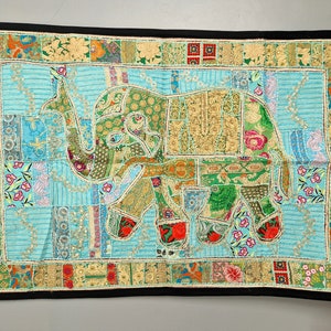 Large patchwork elephant wall hanging 100x150cm