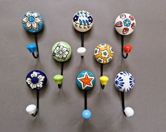 Medium Colorful Vintage hangers Ceramic wall hook wall hanger
