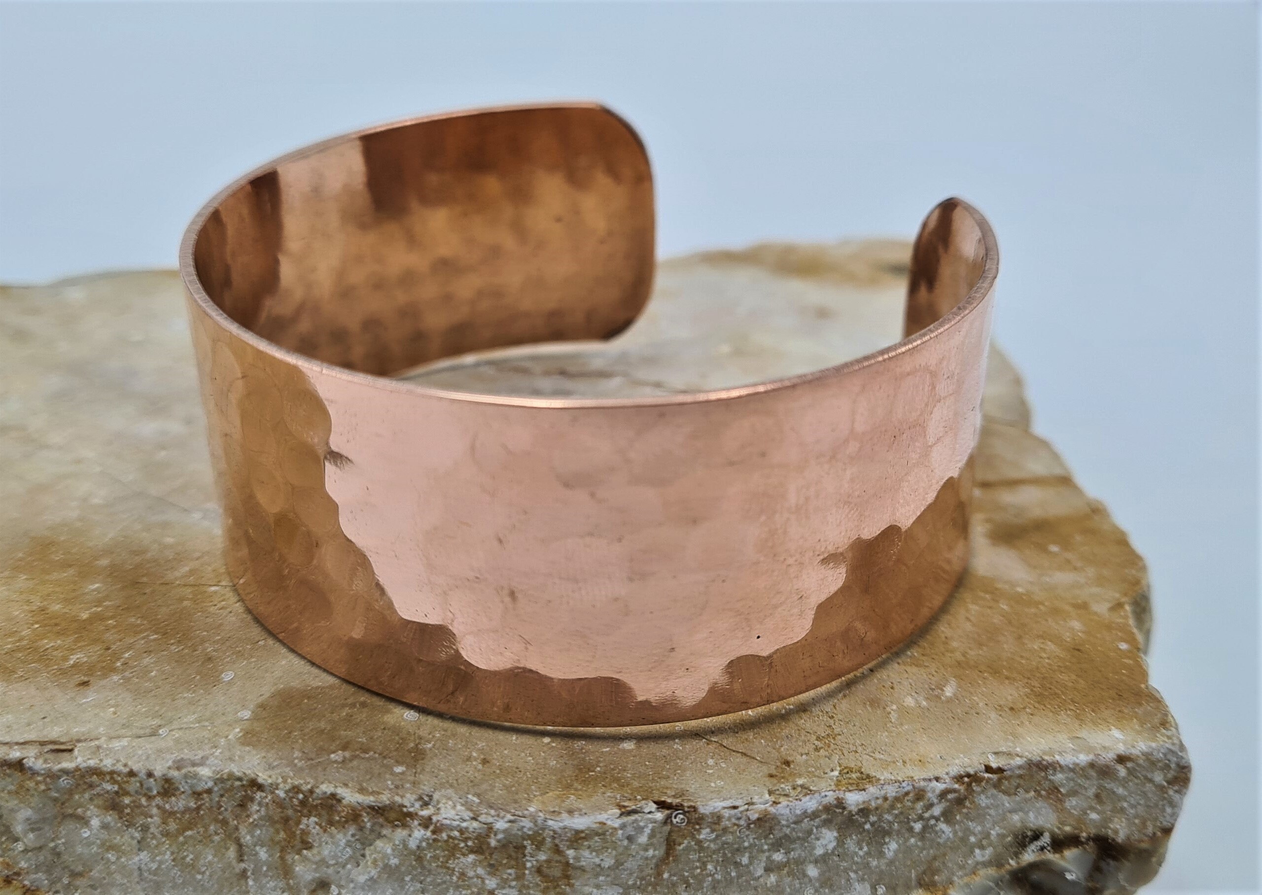 Wide Copper Cuff Bangle. Hammered Pure Copper Bracelet. Etsy