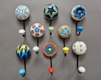 Medium Colorful Vintage hangers Ceramic wall hook wall hanger