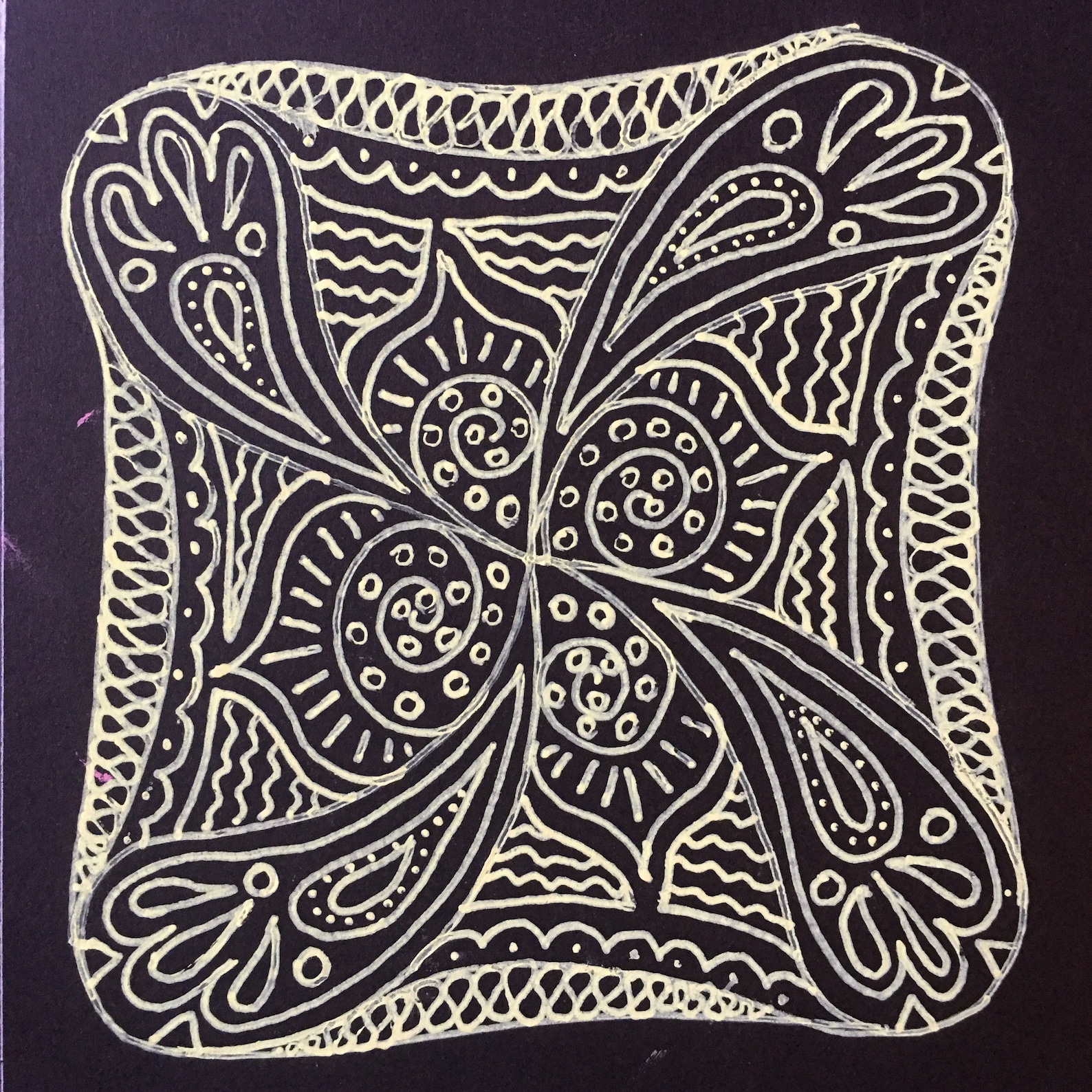 Black 6x6 Mini Zentangle Prints - Etsy