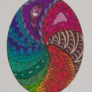 Quirl der Farbe 8x8 Zentangle Print