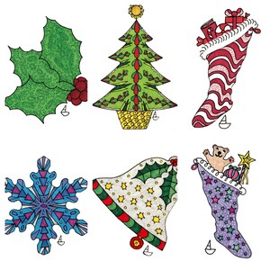 Christmas Card Set 1 Zentangle
