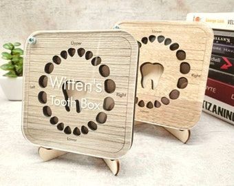 Personalized Wooden Baby Tooth Keepsake Box, Toothfairy box, Baby tooth holder, baby shower gifts, baby gift