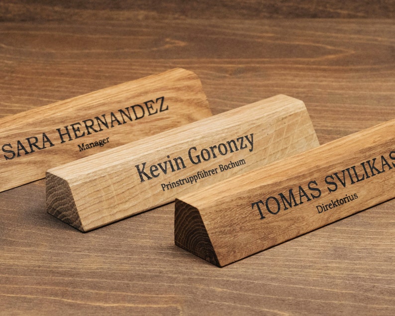 Personalized Desk Name Plate Gift for him tech accessory, Wood desk accessory, Customized Desk Name, Executive Personalized Desk Name Plate image 3