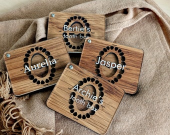 Baby Tooth Andenken Box Personalisierte Holz Anpassbare Holz Zahnbox Baby Zahn Halter, Baby-Dusche-Geschenke, Baby-Geschenk