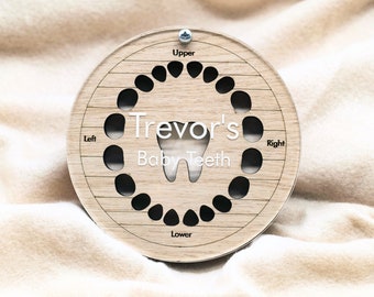 Baby Tooth Box, Personalized Keepsake Custom Engraved Lost Teeth Fairy, Babys Shower Gift, Newborn Memory Box