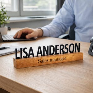 Personalized Desk Name-Plate, Custom Office Desk Sign, Boss Gift, Coworker