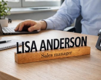 Personalized Desk Name-Plate, Custom Office Desk Sign, Boss Gift, Coworker