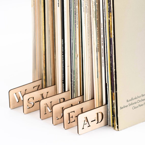 26 Divisori Alfabetici Per Dischi In Vinile - Organizer A-Z, In Polipropilene, 12,1x17,1 Cm