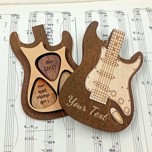 Gepersonaliseerde plectrumhouder doos, aangepast cadeau voor hem Mannen vriendje elektrisch plectrumkoffer Verjaardag Kerst Jubileum Geschenken Echtgenoot