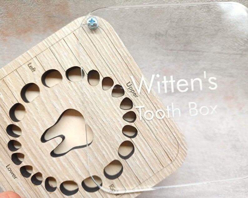 Baby Tooth Box, Personalized Keepsake Custom Engraved Lost Teeth Fairy Wooden Box Baby Shower Gift Newborn Memory Kids Box Baby New Mom Gift