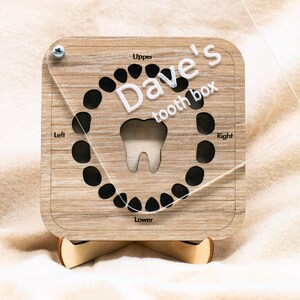 Baby Tooth Box, Personalized Keepsake Custom Engraved Lost Teeth Fairy Wooden Box Baby Shower Gift Newborn Memory Kids Box Baby New Mom Gift