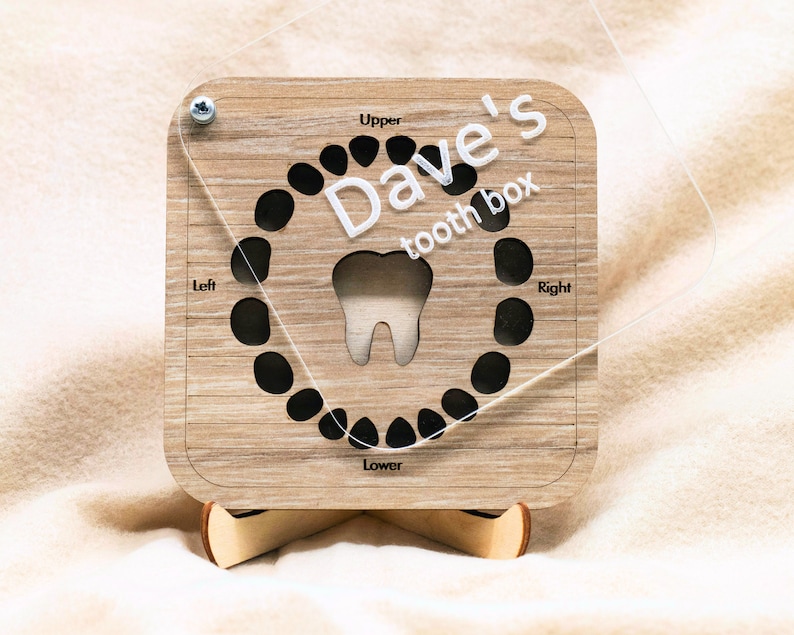 Baby Tooth Box, Personalized Keepsake Custom Engraved Lost Teeth Fairy Wooden Box Baby Shower Gift Newborn Memory Kids Box Baby New Mom Gift