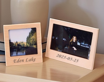 Gepersonaliseerde houten polaroidlijst - aangepaste gegraveerde fotohouder, handgemaakt cadeau, Instax-display unieke aandenken woondecoratie verjaardagscadeau