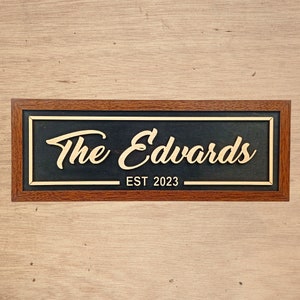 Custom Family Name Sign | Last Name Wall Decor | Personalized Wedding Gift | Farmhouse Rustic Wood Sign | Anniversary Home Decor