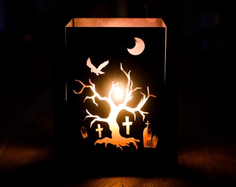 Witchy Halloween Home Decor JackO Lantern Kit Candle Holder Holiday Table Light Indoor Outdoor Scary Spooky Halloween Decoration Season Gift