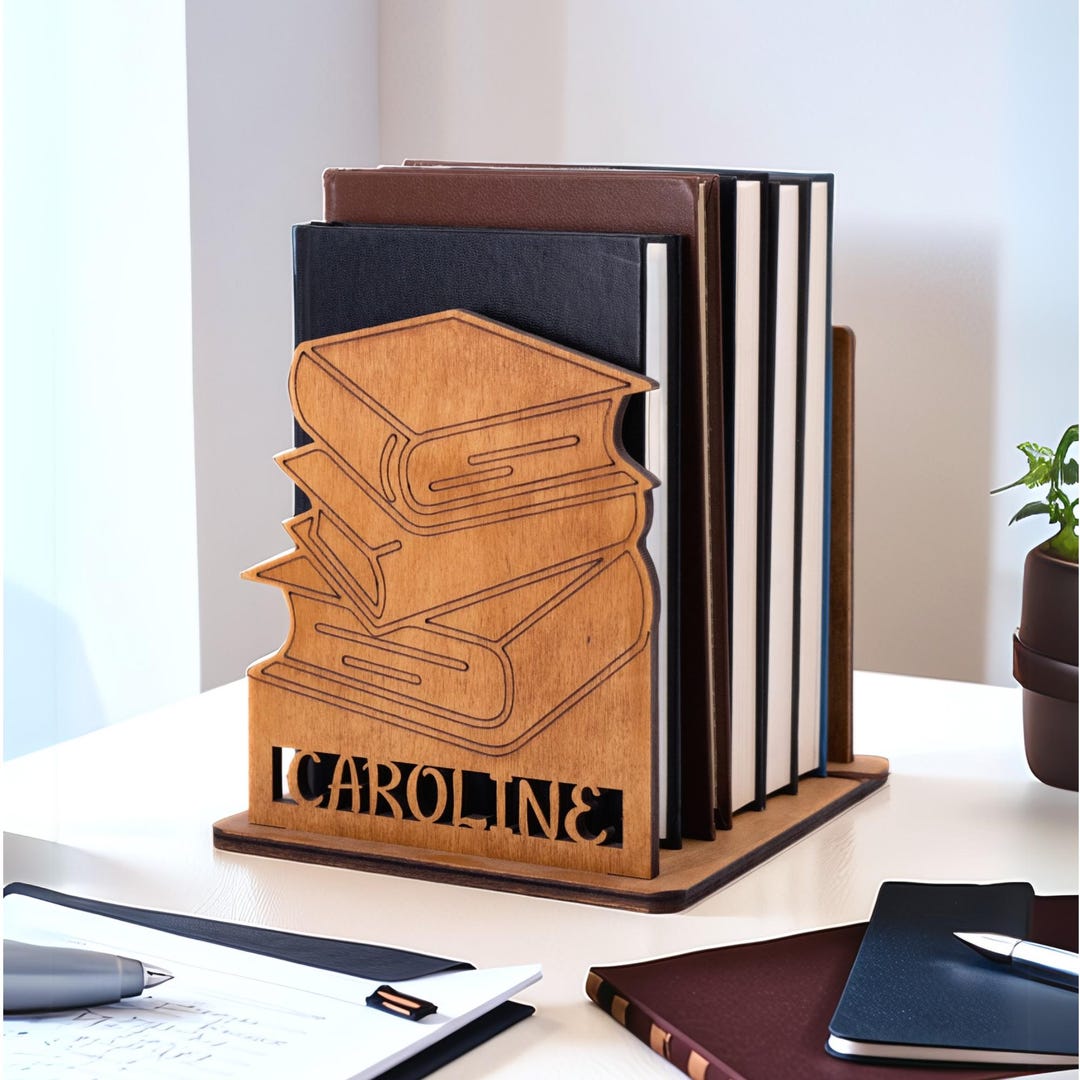 Personalized Book Stand, Wooden Bookend, Gift for Book Lover ...