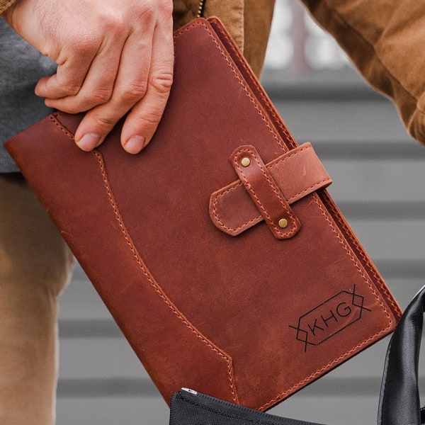 Personalized Leather Journal Gift for Him, Refillable Notebook Gift for Husband, Engraved Travel Diary, Rustic Leather Notebook