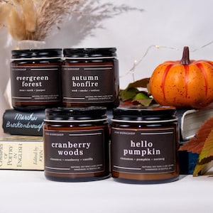 Hello Pumpkin Soy Candle Fall Scented Candle Gift | Autumn Harvest Candle | Handmade Soy Wax Candle | Pumpkin Spice Candle | Hostess Gift