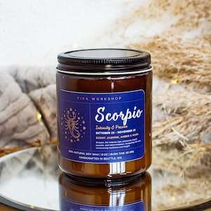 Scorpio Birthday Candle | Astrology Candle Decor, Zodiac Gift Candle, Zodiac Sign Gift, Birth Month Candle, Personalized Birthday Candles