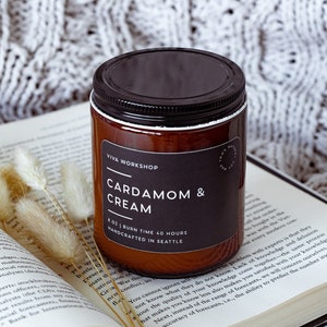 Cardamom & Cream Soy Candle | Natural Non-Toxic Christmas Candle | Cozy Holiday Home Decor | Christmas Gift for Her