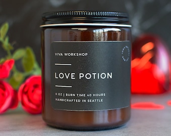 Love Potion Soy Wax Candle | Final Sale | Romantic Gift | Limited Stock | Anniversary & Date Night Candle