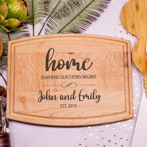 Personalized Housewarming Gifts | Gifts for New Home, Maple Wood Cutting Board for New Home, New Home Gifts for Couple, Realtor Closing Gift