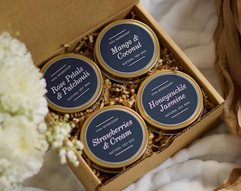 Cozy Soy Candle Gift Set | Self Care Spa Candles | 6 oz Scented Soy Candles | Individual or Set of 4