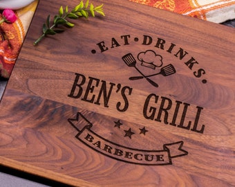 Birthday gift for him | Personalized cutting board, Kitchen gifts for husband, Fathers Day gift, Grilling cutting boards, BBQ cutting board