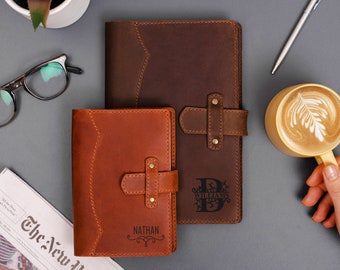 Father’s Day Gift for Dad | Personalized Leather Journal for Men | Custom Genuine Leather Notebook