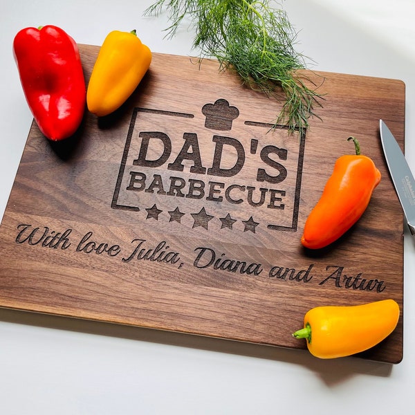 50th birthday gift, Personalized Fathers Day gift for men, Bbq cutting board, Grill accessories, Bbq gift for dad, Custom gift for boyfriend