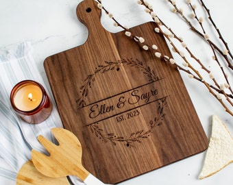 Personalized cutting board with handle | Wedding anniversary gift, Personalized charcuterie boards, 50th anniversary gift for couple