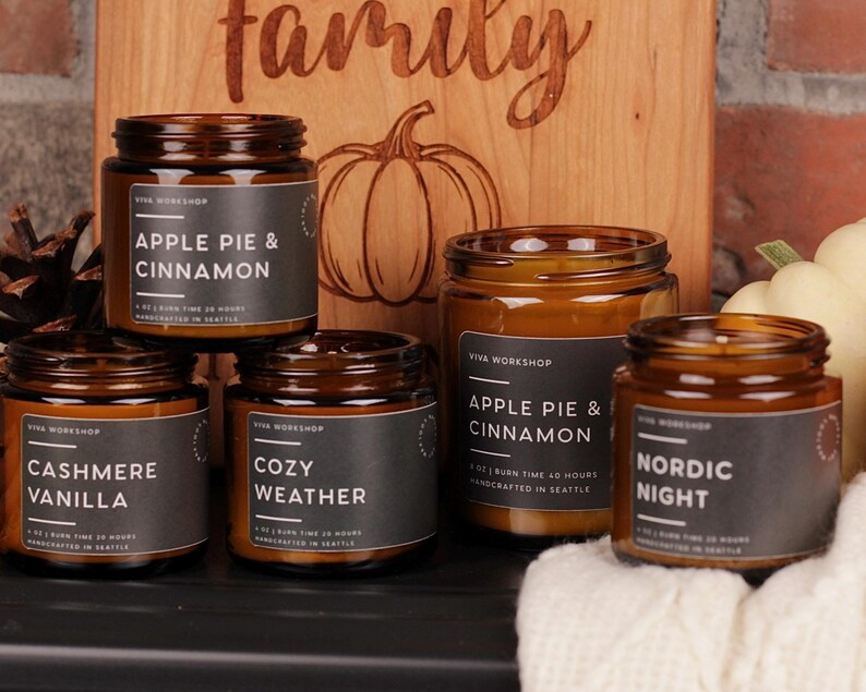 Fall Soy Candle | Pumpkin Spice Candle, Apple Pie Candle, Campfire Candle, Autumn Candle, Fall Home Decor, Thanksgiving Gift, Cozy Fall Gift zdjęcie 10