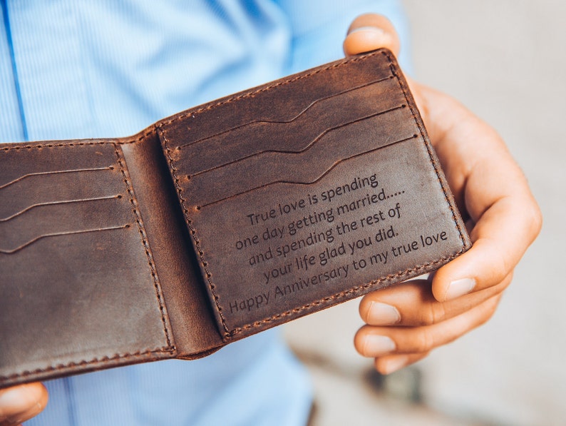 LAST MINUTE Personalized Wallet 3rd Leather Anniversary ...