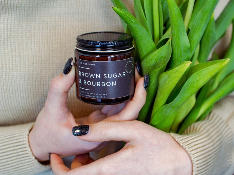 Brown Sugar & Bourbon Soy Wax Candle - Thumbnail 3