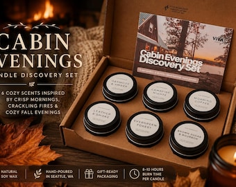 Fall Candle Gift Set, Autumn Candle Sampler, Cozy Soy Candle Discovery Box, Fall Scents, Thanksgiving Hostess Gift