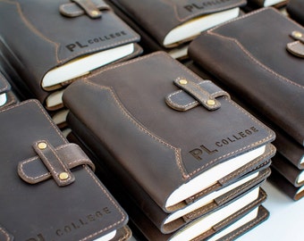 Personalized Leather Journal - Refillable Writing Notebook - Executive Corporate Gift